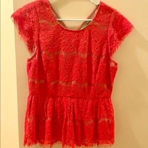 Red Lace Blouse